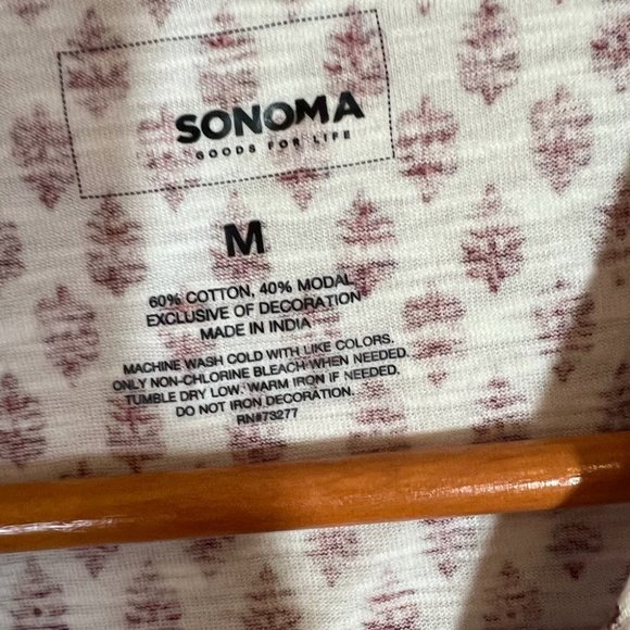 Sonoma Red and White Patterned Tank Top - Picture 2 of 3